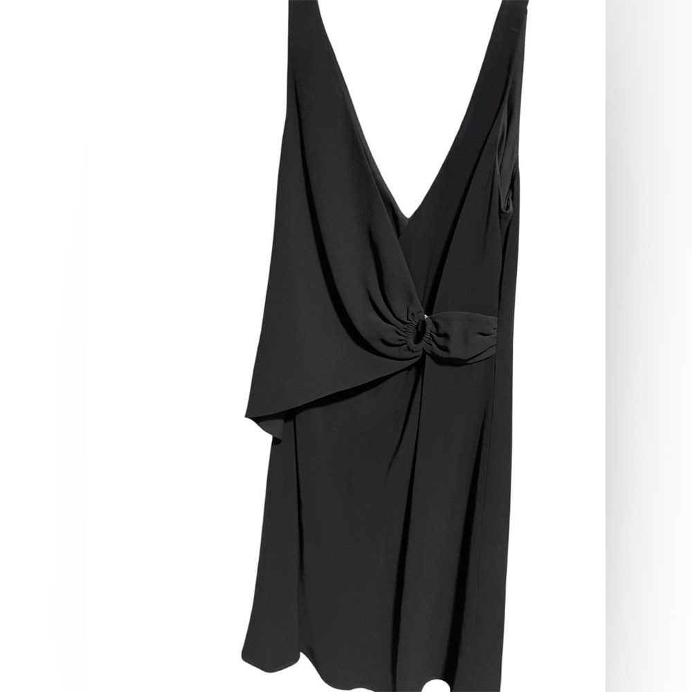 Worth Elegant Black Draped Mini Dress Petite